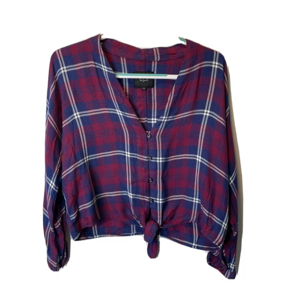 Rails Womens Button Up Tie Front Blouse Sloane Re… - image 1